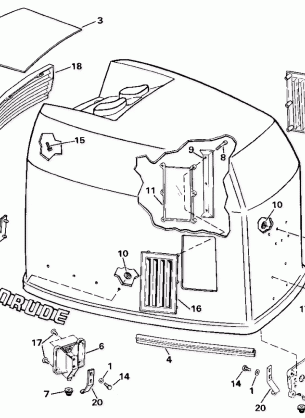 ENGINE COVER - EVINRUDE - 200 STL VE200SL MODELS