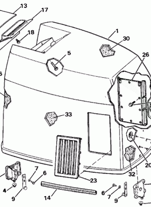 ENGINE COVER - JOHNSON 300 MODELS