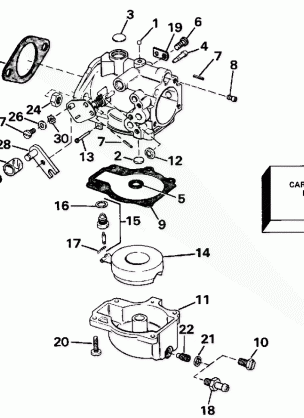 CARBURETOR - 55 MODEL 15 IN. TRANSOM MODELS