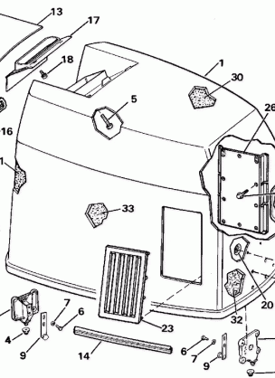 ENGINE COVER - JOHNSON 300 MODELS