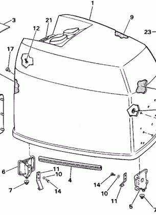 ENGINE COVER - JOHNSON - 200TX 200CX 225