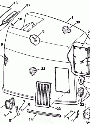 ENGINE COVER - JOHNSON 300 MODELS