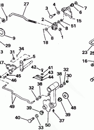 SHIFT & THROTTLE LINKAGE TILLER ELECTRIC ROPE MODELS