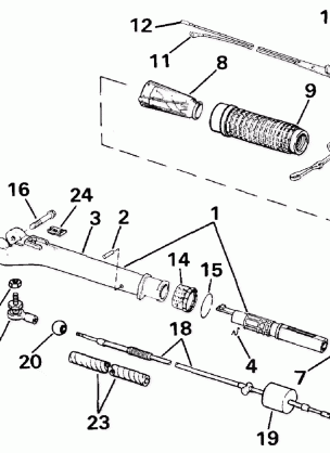 STEERING HANDLE-ROPE START & TILLER ELECTRIC MODELS ONLY