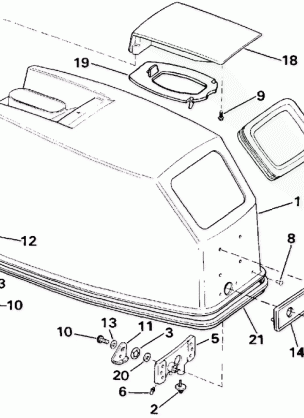 ENGINE COVER - JOHNSON ROPE START ONLY