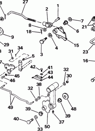 SHIFT & THROTTLE LINKAGE TILLER ELECTRIC ROPE MODELS