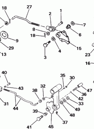 SHIFT & THROTTLE LINKAGE TILLER ELECTRIC ROPE MODELS