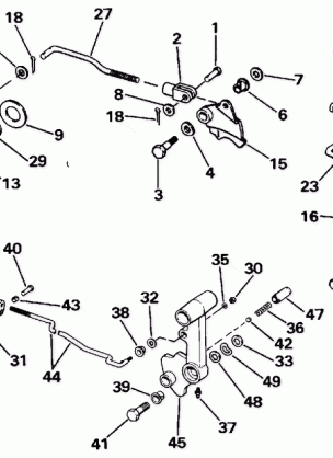 SHIFT & THROTTLE LINKAGE - 50 TILLER ELECTRIC