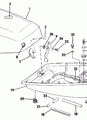 ENGINE COVER - 6 & 8 EVINRUDE MODELS