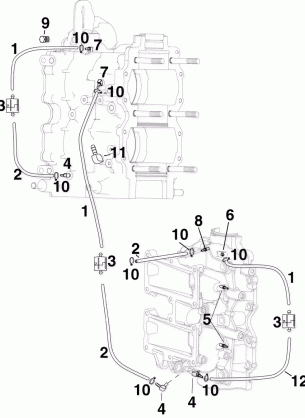 CYLINDER / CRANKCASE FITTINGS & OIL RECIRCULATION HOSES