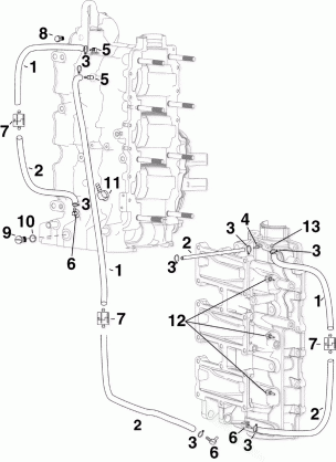 CYLINDER / CRANKCASE FITTINGS & OIL RECIRCULATION HOSES