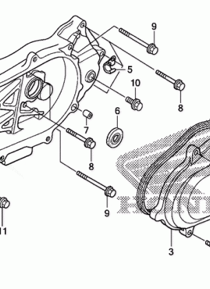 SWINGARM@LEFT CRANKCASE  COVER