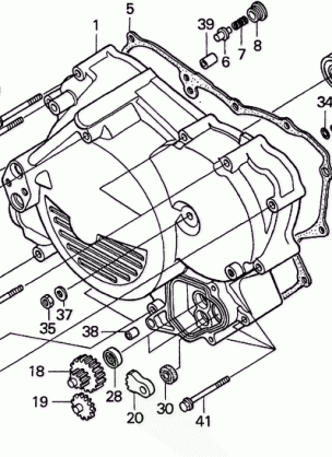 450ES CRANKCASE COVER FR.