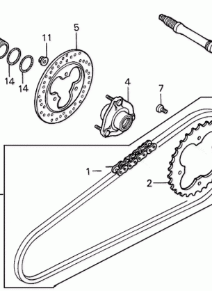 REAR WHEEL AXLE