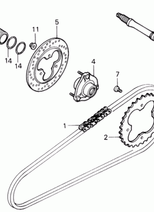 REAR WHEEL AXLE