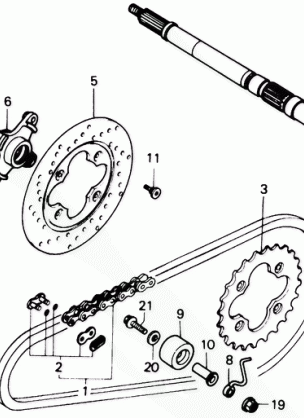 REAR WHEEL AXLE