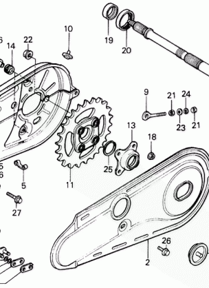 REAR WHEEL AXLE@CHAIN    CASE