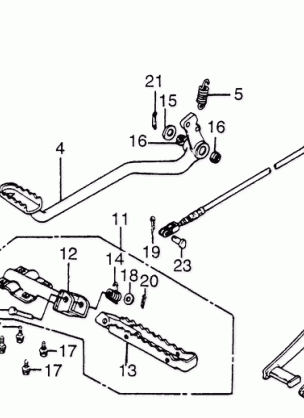 FOOTPEG@BRAKE PEDAL      @GEARSHIFT PEDAL