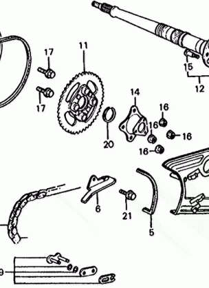 REAR WHEEL AXLE@CHAIN    CASE