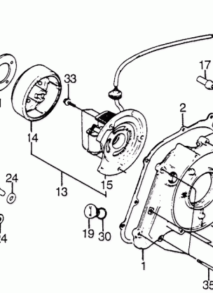 LEFT CRANKCASE COVER     @ALTERNATOR