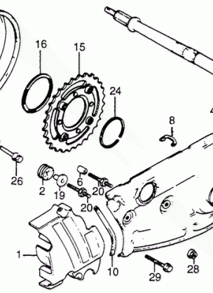 REAR WHEEL AXLE@CHAIN    CASE