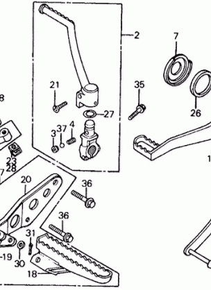 FOOTPEGS@BRAKE PEDAL     @GEARSHIFT PEDAL