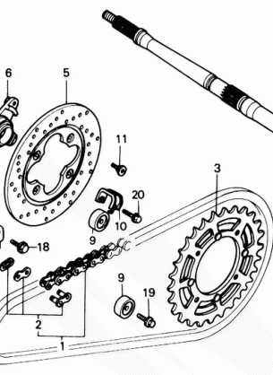 REAR WHEEL AXLE 85