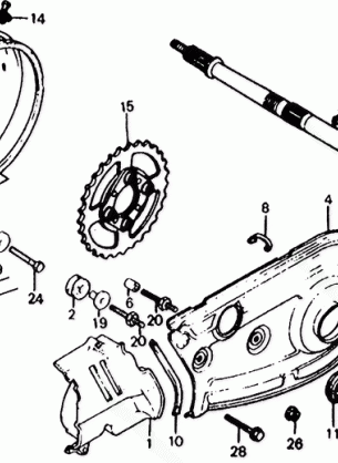 ATC185S REAR WHEEL AXLE@CHAIN    CASE 83