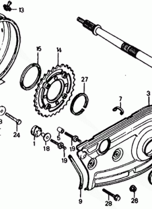 ACT200 REAR WHEEL AXLE@CHAIN    CASE 83