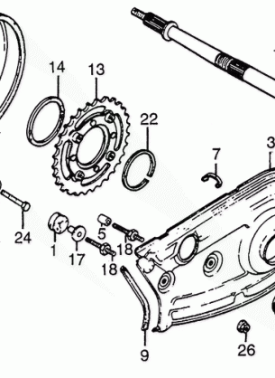 REAR WHEEL AXLE@CHAIN    CASE 83