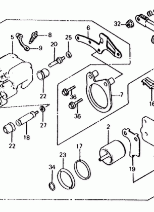 REAR BRAKE CALIPER 83-84