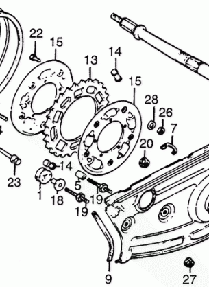 REAR WHEEL AXLE@CHAIN    CASE