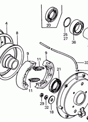 REAR BRAKE DRUM 79-83