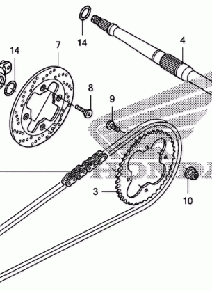 REAR WHEEL AXLE@DRIVE    CHAIN