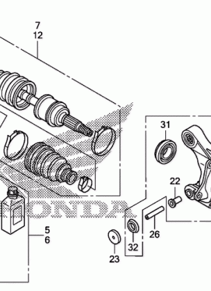 REAR KNUCKLE@REAR        DRIVESHAFT