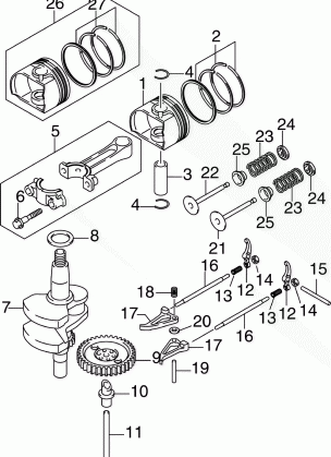 CRANKSHAFT PISTONS CAMSHAFT