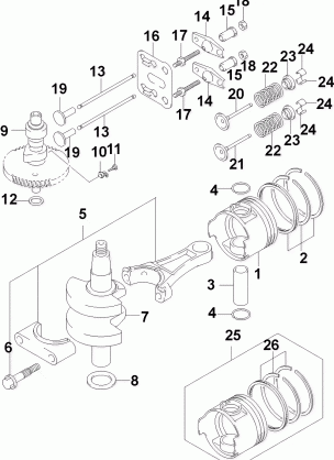 CRANKSHAFT PISTONS CAMSHAFT