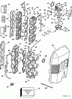 CARBURETOR & INTAKE MANIFOLD -- 175 HP