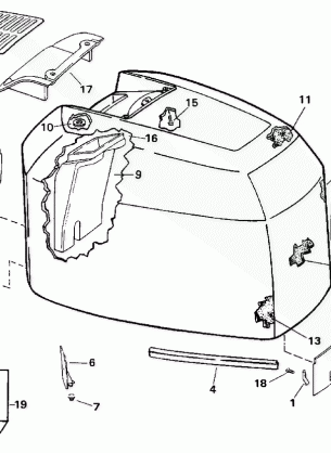 ENGINE COVER -- EVINRUDE -- 200STL SL 225STL SL GL