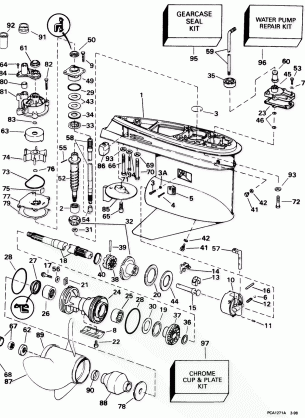 GEARCASE -- 90 & 115 SX MODELS