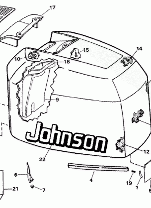 ENGINE COVER - JOHNSON - 200SL 200STL 225STL