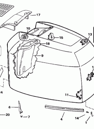 ENGINE COVER - JOHNSON - 200TX 200CX 225