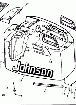 ENGINE COVER - JOHNSON - 200STL 225STL