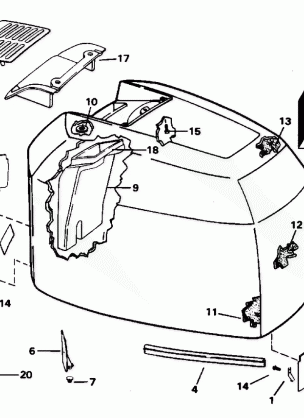 ENGINE COVER - JOHNSON - 200TX 200SL 200CX 225