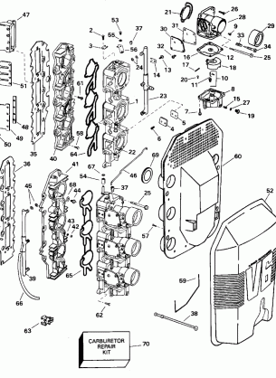 CARBURETOR AND INTAKE MANIFOLD - 175 H.P.