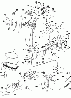 EXHAUST HOUSING & STERN & SWIVEL BRACKET