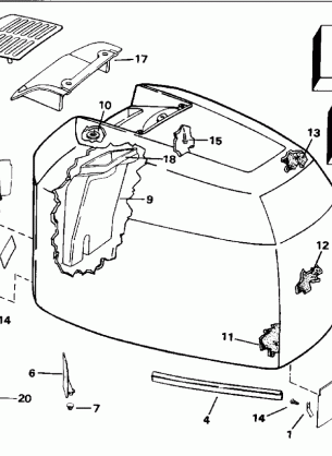 ENGINE COVER - JOHNSON - 200TX 200CX 225