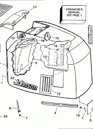 ENGINE COVER - JOHNSON - 200 STL 225STL