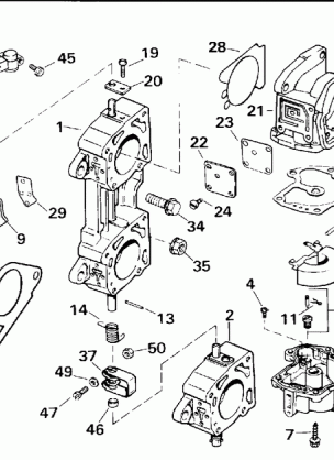 CARBURETOR AND LINKAGE - 225 SUFFIX 