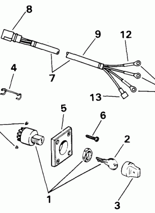 IGNITION SWITCH & CABLE - 85 MODELS